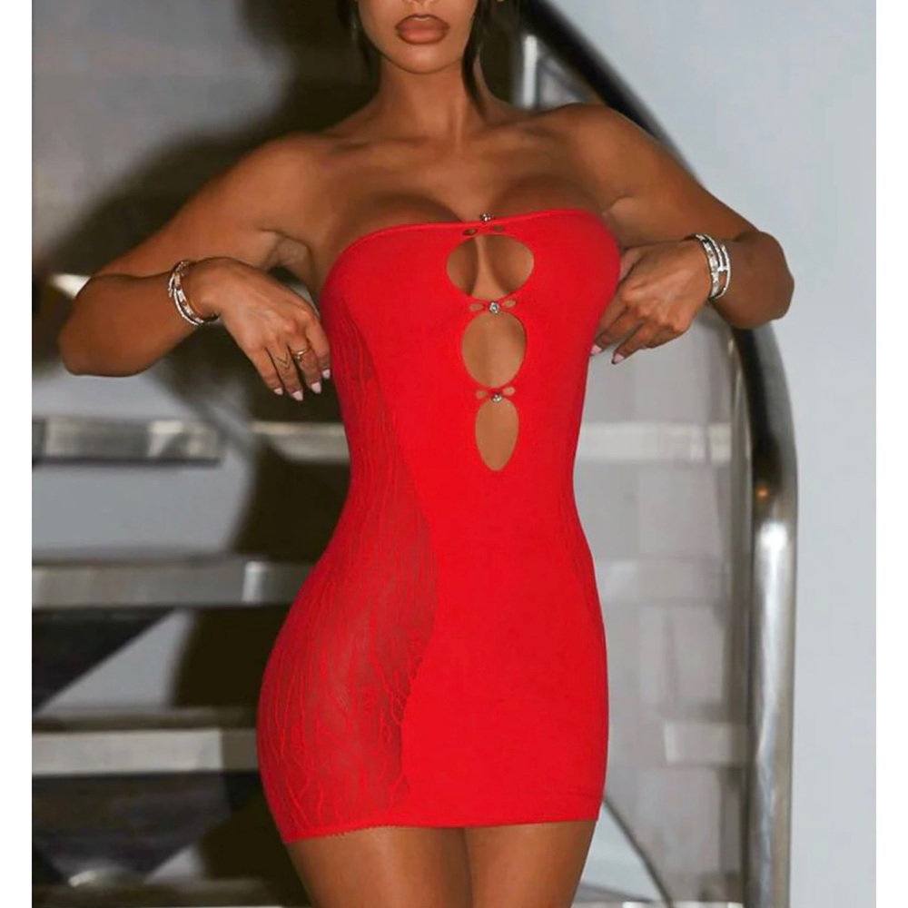 Whitefox Attention Seeker Mini Dress Red